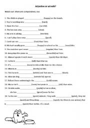 English Worksheet: Adjective or Adverb