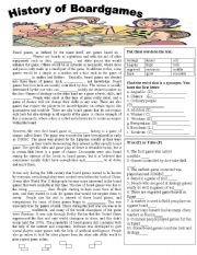 English Worksheet: The History of Board Games