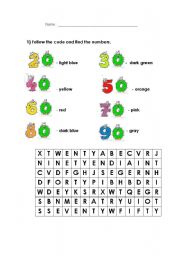 English Worksheet: Numbers