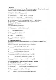 English Worksheet: Simple Past tense