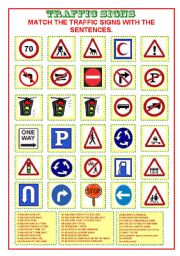 English Worksheet: traffic signs