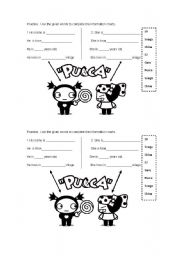 English worksheet: Puccas and Garus personal information
