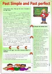 English Worksheet: past simple and past perfect