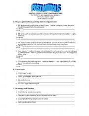 English Worksheet: PAST MODALS FOR REGRETS AND SUGGESTIONS