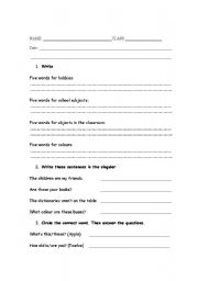 English Worksheet: ESO 1