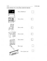 English worksheet: Classroom objects