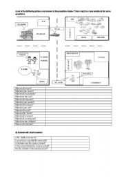 English Worksheet: Preposition of Place with TO BE