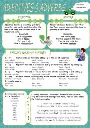 English Worksheet: ADJECTIVES and ADVERBS