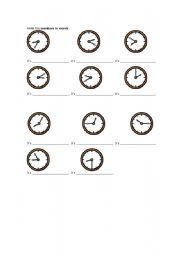 English Worksheet: WHAT TIME IS IT?