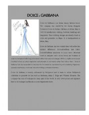 English Worksheet: Designer Label 7 ( Dolce & Gabbana)