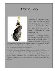 English Worksheet: Designer Label 8 ( Calvin Klein)