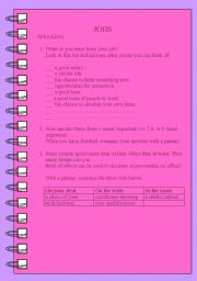 English Worksheet: SPEAKING-JOBS