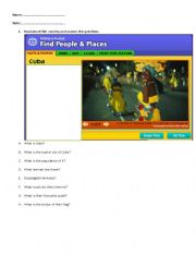 English worksheet: Countries: Cuba & Egypt