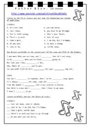 English Worksheet: Cat Stevens - Father and Son Song + Video + Lyrics