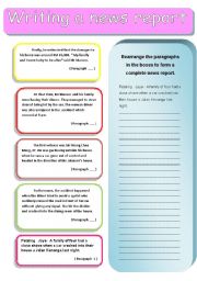 English Worksheet: writing a report 2