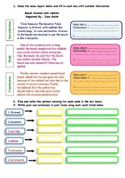 English Worksheet: writing a report 3 -  identifying main ideas 