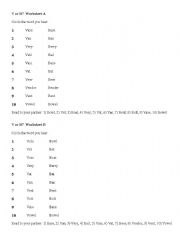 English Worksheet: V versus B pronunciation practice