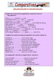English Worksheet: Comparatives