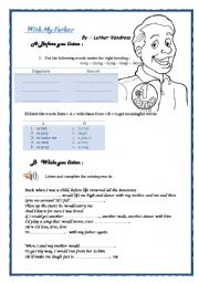 English Worksheet: song: with my father by luther von dross