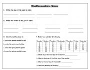 English worksheet: Kindergarten and year 1 homework