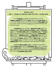 English Worksheet:  writing a story MYH 5.3