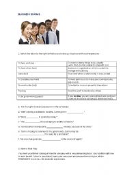 English Worksheet: Business Idioms with exercises 