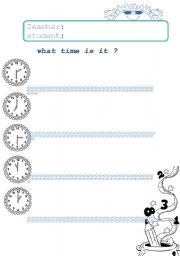 English Worksheet: what time is it