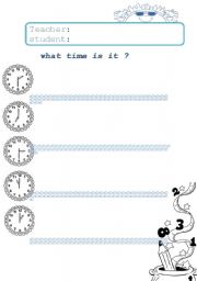 English worksheet: what time is it