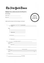 English Worksheet: Mindmap Behind the wheet at 16