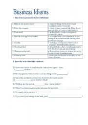 English Worksheet: Business Idioms.Part 2