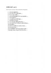 English Worksheet: Word Hunt