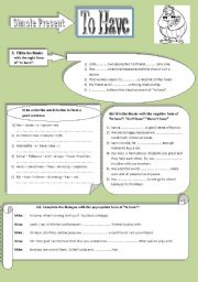 English Worksheet: to have in simple present
