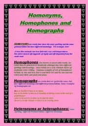 do you know Homonyms , Homophones and homographs ?