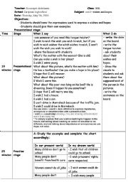 English Worksheet: lesson plan expressing wishes an hopes