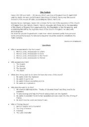 English Worksheet: The Tudors