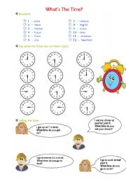 English Worksheet: Telling the time