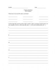 English Worksheet: Snowman Sequencing Sheet