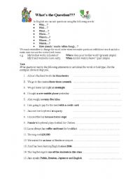 English worksheet: What is the Question?