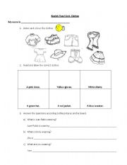 English worksheet: Clothes Test.