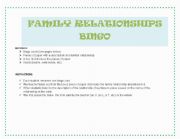 English worksheet: FAMILY  BINGO