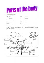 English Worksheet: parts of the body