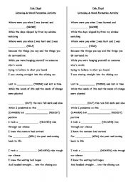 English Worksheet: Word Formation - Pink Floyd - Coming Back to Life