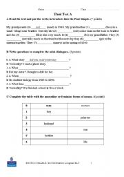 English worksheet: Elementary tests