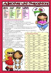 English Worksheet: Adjectives with Prepositions 