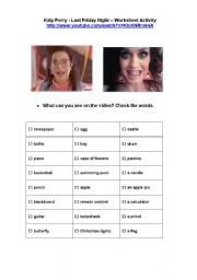 English Worksheet: Last Friday Night - Katy Perry - Song