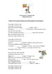 English worksheet: Youve got a friend in me