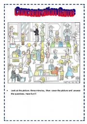 English Worksheet: CONCENTRATION GAME