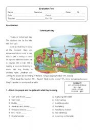 English Worksheet: Evaluation Test