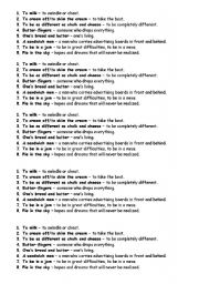 English Worksheet: Idioms Food REUPLOADED