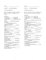 English Worksheet: Possessive adjetive